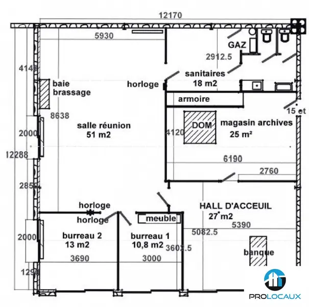 A louer Bureaux 153m² Bresson