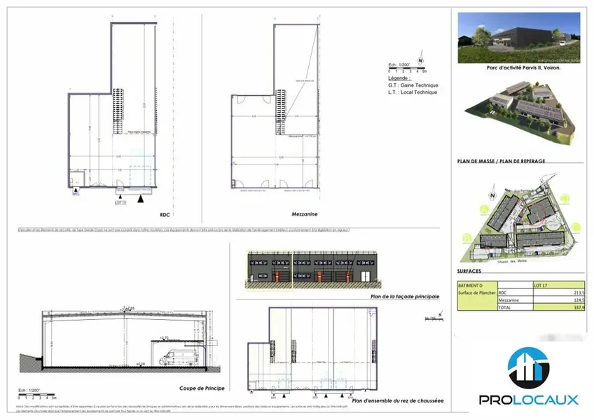 A louer Locaux d'activité 337.9m² La Buisse