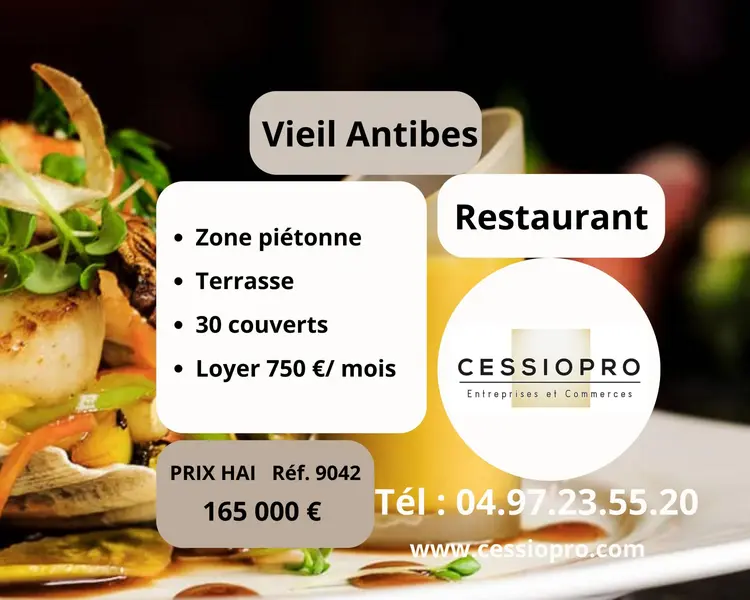 Restaurant, vieil Antibes, zone piétonne, terrasse