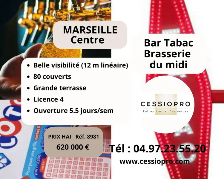 Bar Tabac Loto Brasserie du Midi + Grande Terrasse Marseille Centre