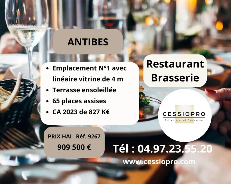 Restaurant-brasserie de premier choix, Antibes, terrasse ensoleillée …