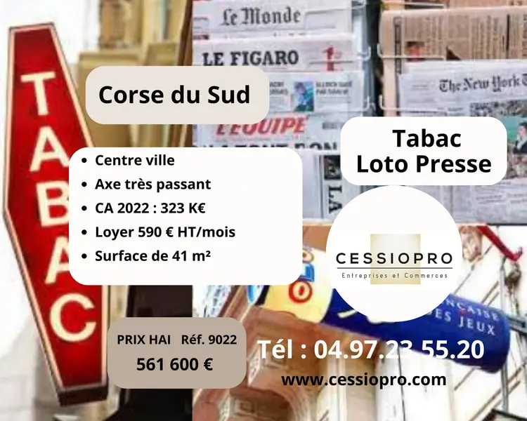 Tabac Loto Presse Bimbeloteries refait à neuf, Corse du Sud…