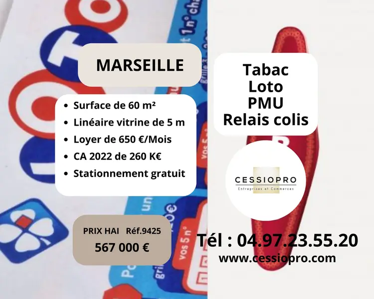 Tabac Loto PMU Relais Colis Bimbeloteries sur Marseille